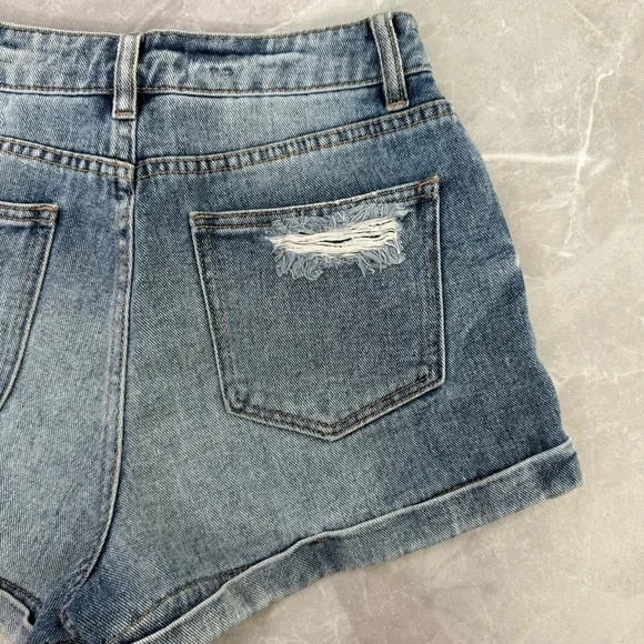 Women’s PacSun Distressed High Rise Mom Short Jean Shorts Size 26 - Picture 10 of 15
